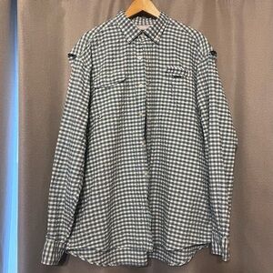 Vineyard Vines Men XL Blue and White Plaid Seersucker Vented Harbor Shirt